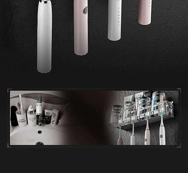 Portaspazzolino e dentifricio staccabile per bagno, supporto da parete senza foratura, in acciaio inox 304_voghion.com