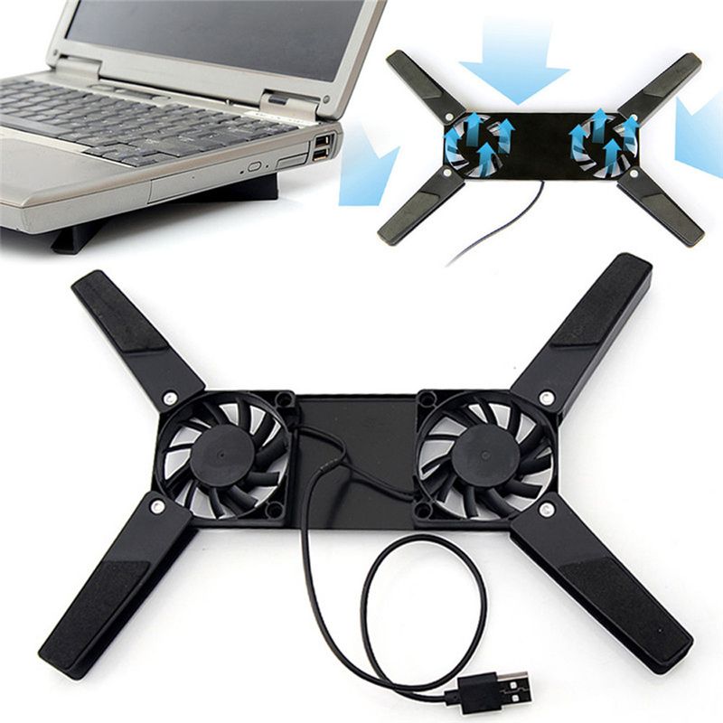 Mini interfaz USB para notebook portátil, radiador de doble ventilador plegable, marco de base de enfriamiento Xiaoqiang, enfriamiento silencioso_voghion.com