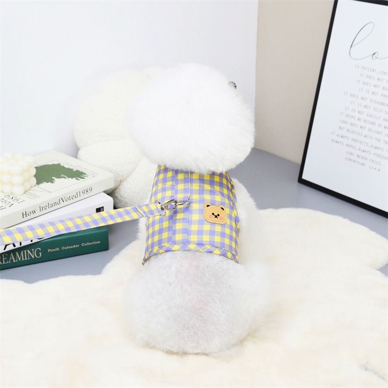 Dog Clothes For Teddy Bichon Vest Style Cute Small Dogs Classic Harness Leash All Seasons_voghion.com