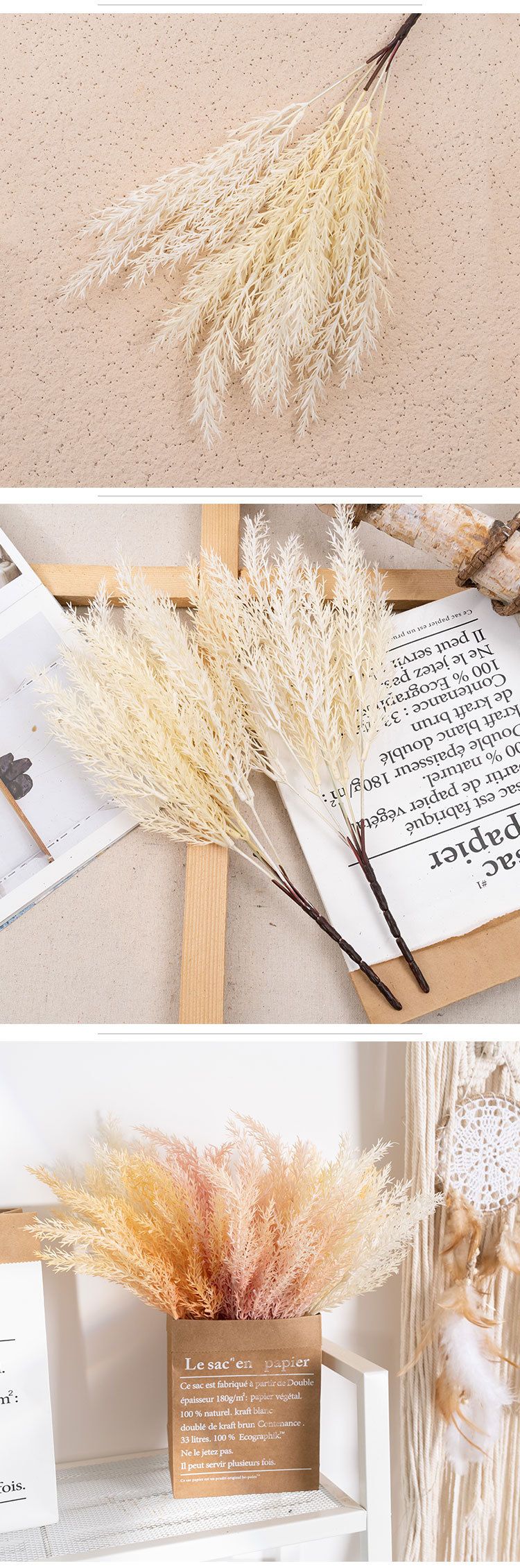 Gli aghi di pino simulano fiori e piante verdi decorazioni per matrimoni_voghion.com