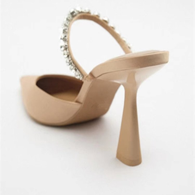 Sommer Neue Große Größe Außenhandel Frauen S Schuhe Casual Strass Spitz Baotou Stiletto Hochhackige Hausschuhe_voghion.com