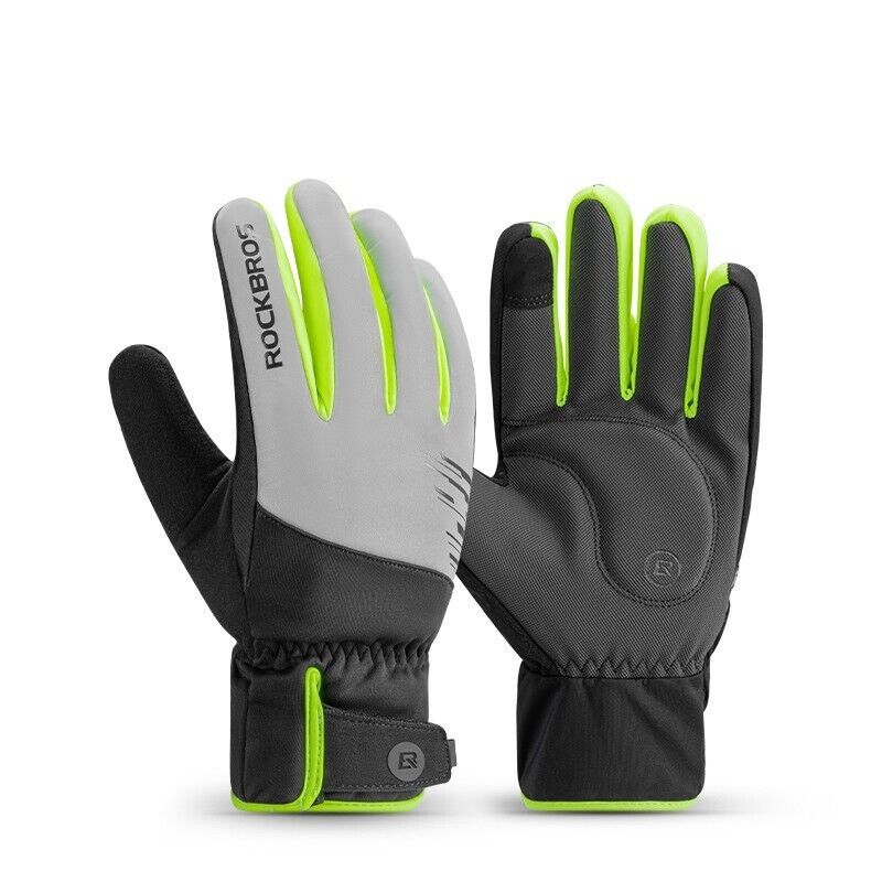 ROCKBROS Guanti da ciclismo caldi riflettenti Guanti a dita intere con touchscreen_voghion.com