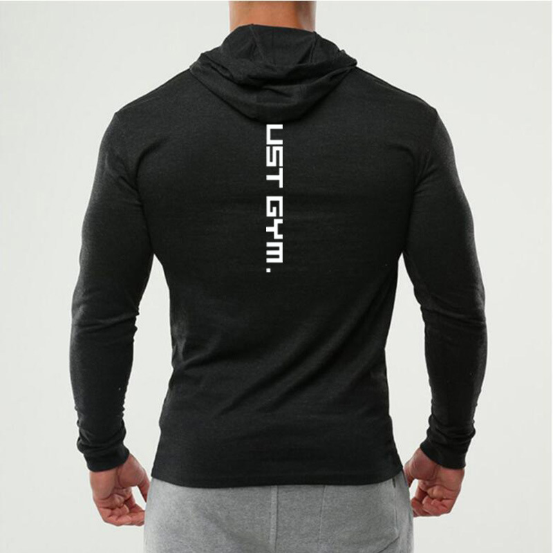 Felpa con cappuccio da uomo in cotone, sportiva, da corsa_voghion.com
