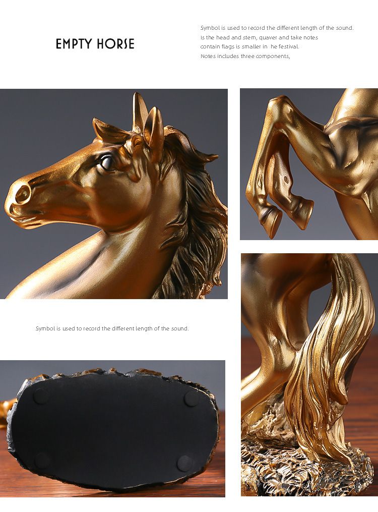 Levitating Horse European Style Resin Craft Room Desktop Realistic Animal Decoration Ornament Opening Entrance Feng Shui_voghion.com