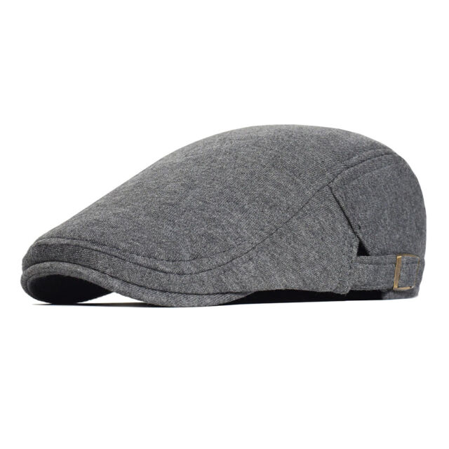 Men Flat Cap Gatsby Ivy Irish Wool Newsboy Hat Hunting Cabbie Hat Adjustable_voghion.com