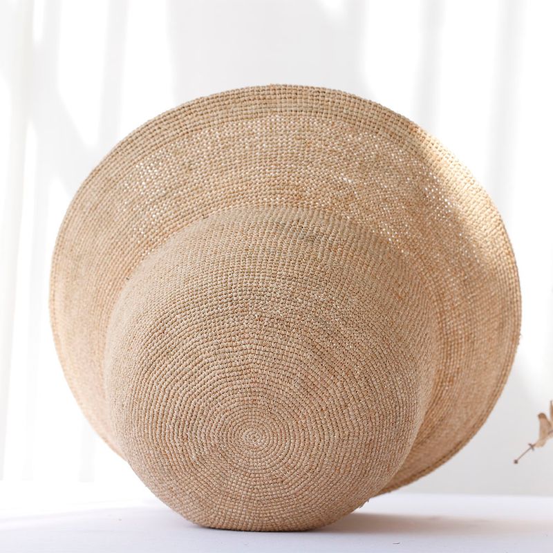 Žhavý výprodej 2024, nový ručně háčkovaný dámský klobouk z přírodní rafie, slámy, jaro/léto, pláž, rybářské čepice, Floppy..._voghion.com