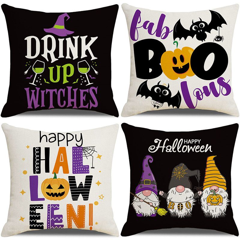 Halloween Dekoration Home Leinen Kissenbezug lustige Kürbiskopf Sofa Kissenbezug Kombination_voghion.com