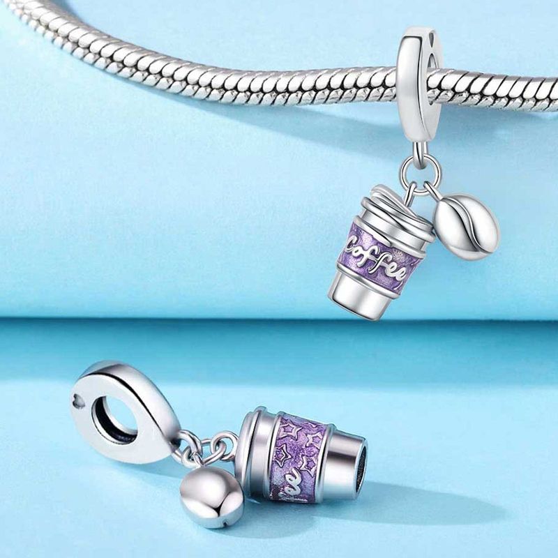 Kadın Takı Bluetooth Kulaklık Kahve Bira Gitar Charm Kolye Boncuk DIY Takı Bilezik Aksesuarları Bakır Kaplama Gümüş_voghion.com