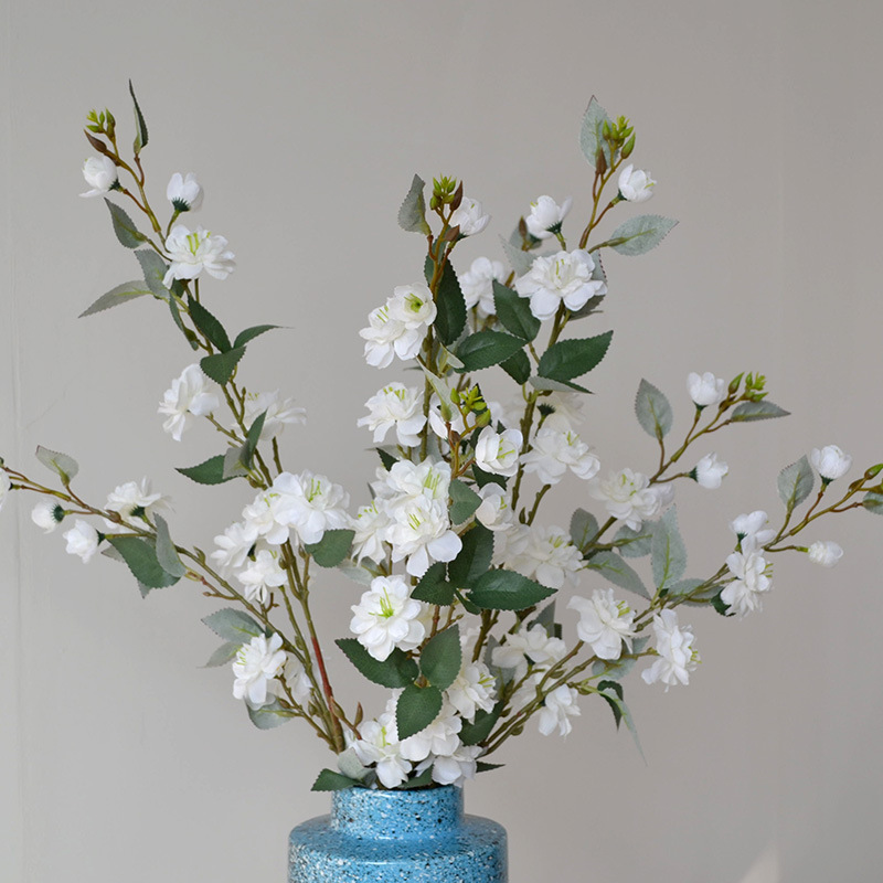 Nuovo fiore artificiale in stile cinese fiore di seta romantico rosa fiore di ciliegio pavimento floreale decorazione della casa di nozze ornamenti lunga camelia_voghion.com