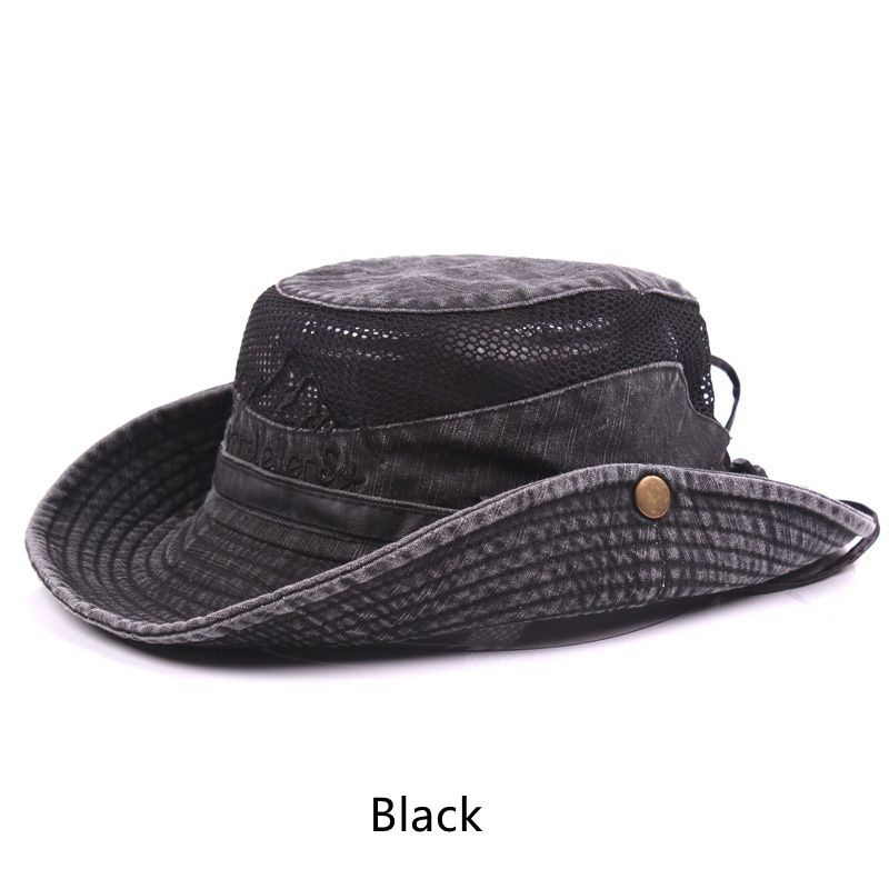 Mode Neue Outdoor Eimer Sommer Atmungsaktive Panama Kappe Baumwolle Dschungel Angeln Mesh Hut Wandern Strand Sonnenschutz Kappen Für Männer_voghion.com