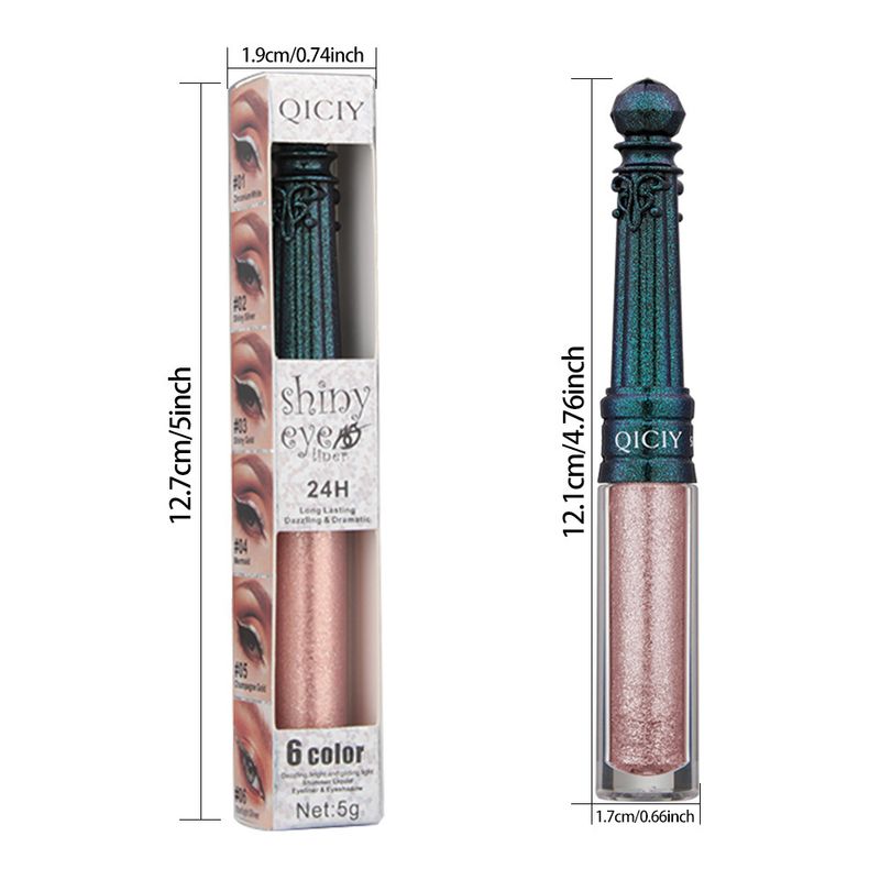 Lidschatten- und Liner-Kombination QICIY 6-Farben-Eyeliner für mehrfarbigen, wasserfesten, natürlichen, glänzenden, nicht verschmierenden Eyeliner_voghion.com