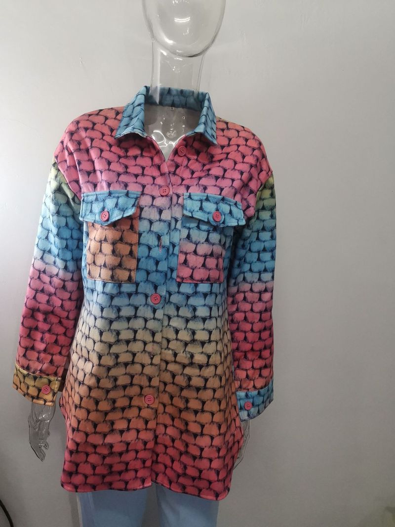 giacca di lana da donna stampata alla moda in stile caldo_voghion.com