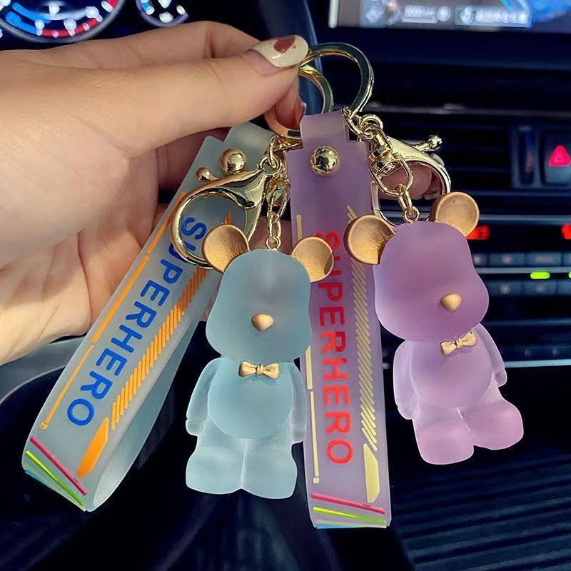Porte-clés ours violent, mignon, pendentif de sac de voiture, poupée créative, porte-clés_voghion.com