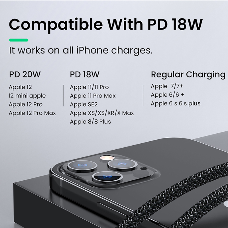 60W/20W 2in1 PD USB Type C Cable for iPhone 13 12 11 Pro XS XR Fast Charging Charger for Book Type C USB C Dat _voghion.com