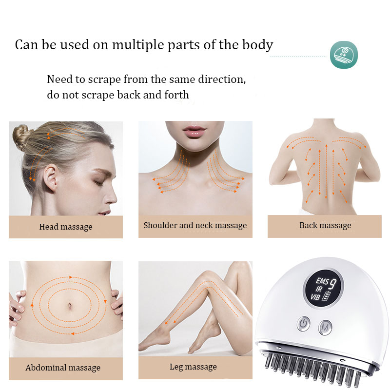 Mikrostroum Vibratioun EMS Kapp Entspanungsmassageapparat Guasha LED Mikrostroum Gesiicht Hals Kierper Haut Lifting R 70% Rabatt_voghion.com