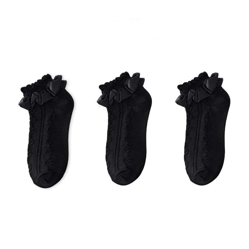Calzini corti estivi JK per bambini, carini, con pizzo a fungo, sottili e alla moda, con fiocco e altezza interna_voghion.com