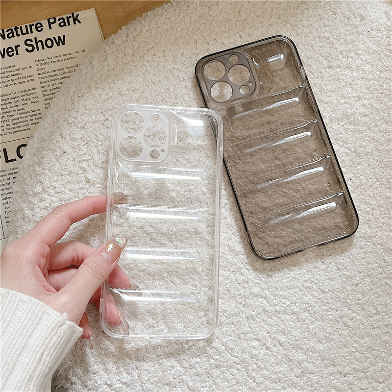 Summer Minimalist And Fresh 3D Suitable 15pro Transparent Down Jacket 12/14/13promax Phone Case X_voghion.com