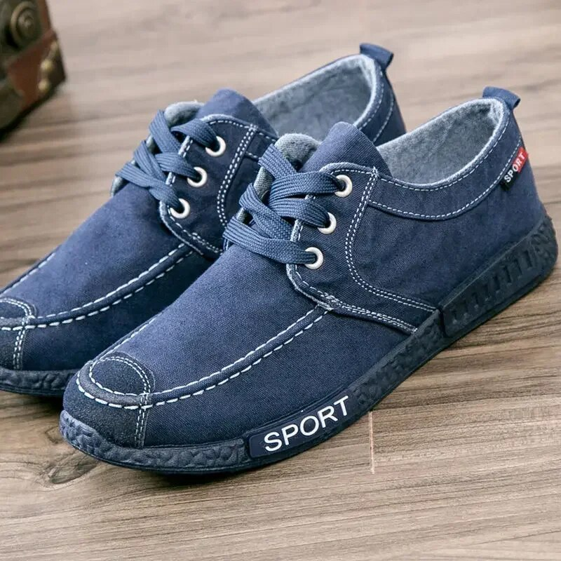 Männer Canvas Outdoor Atmungsaktive Casual Arbeitsschuhe Leichte Schnürung Feste Männliche Turnschuhe Flache Ferse Komfort Board Schuhe_voghion.com