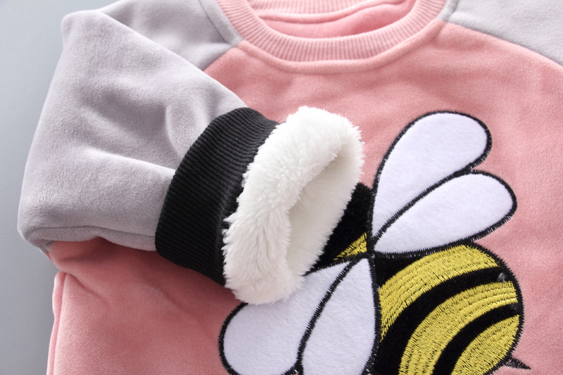 Babytøj børn plus fleece tyk tredelt hættetrøje kan åbnes i skridtet_voghion.com