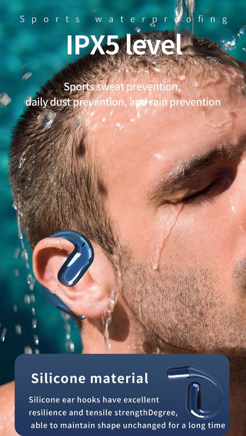 Nuovo auricolare Bluetooth wireless intelligente 5.2 con doppio orecchio per corsa, sport, ciclismo, impermeabile e resistente al sudore_voghion.com