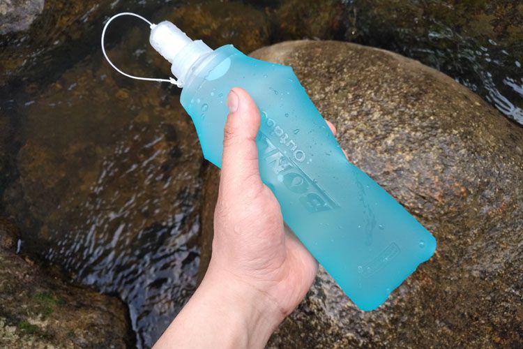 TPU Food Grade Tragbare Weiche Flasche Outdoor Sport Taille Radfahren Laufen Silikon Auslauf Reise Klapp Wasser Tasche_voghion.com