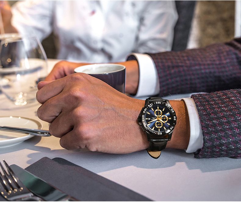 CARNIVAL Montres mécaniques multifonctions pour hommes, montre automatique à double calendrier, bracelet en cuir, lumineuse, étanche_voghion.com