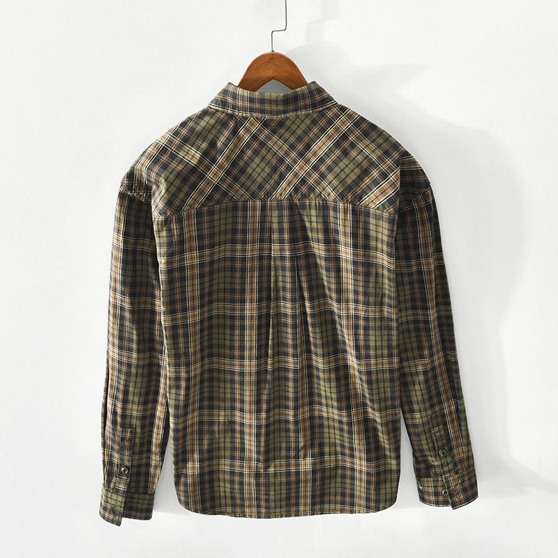 Nuova giacca casual da uomo a maniche lunghe in cotone a quadri_voghion.com