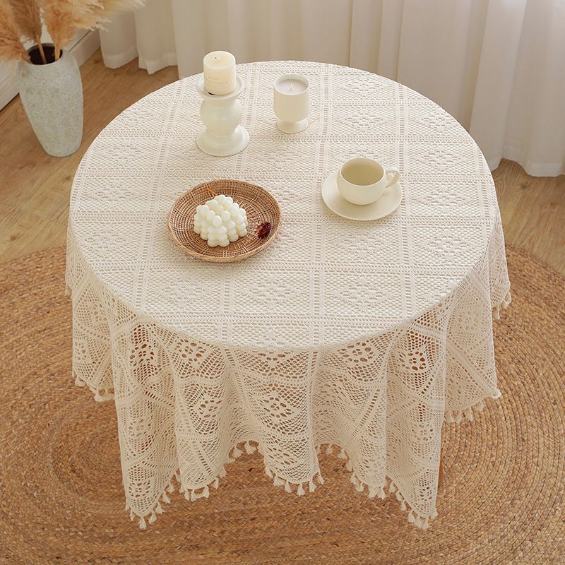 Tovaglia in pizzo cavo retrò, rettangolare, bianca, per tavolo da pranzo pastorale, in tessuto, per tavolo rotondo, tovaglia rotonda YOUMIHOME_voghion.com
