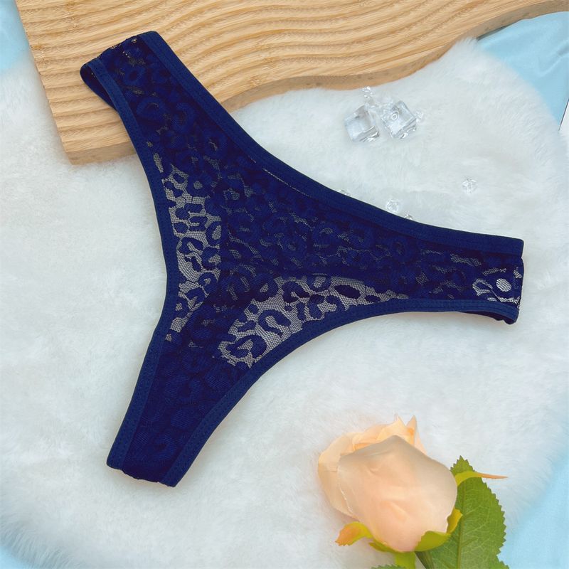 Women's Intimates Leopard Print Sexy Temptation Hollow Lace Women's Thong Ultra Thin Briefs Comfortable Hip Lift_voghion.com