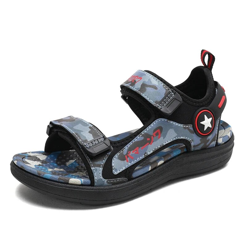 Estate spiaggia bambini, scarpe alla moda per ragazzi 5-16 anni, no ALD, outdoor, ombre astronomiche, sandali in cuoio_voghion.com