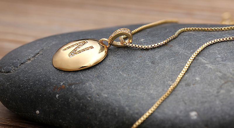 Vendite calde Nidin Collana con lettera iniziale di alta qualità per donne e ragazze, 26 pendenti con ciondolo dalla A alla Z, gioielli in rame con zirconia cubica, regali personali_voghion.com