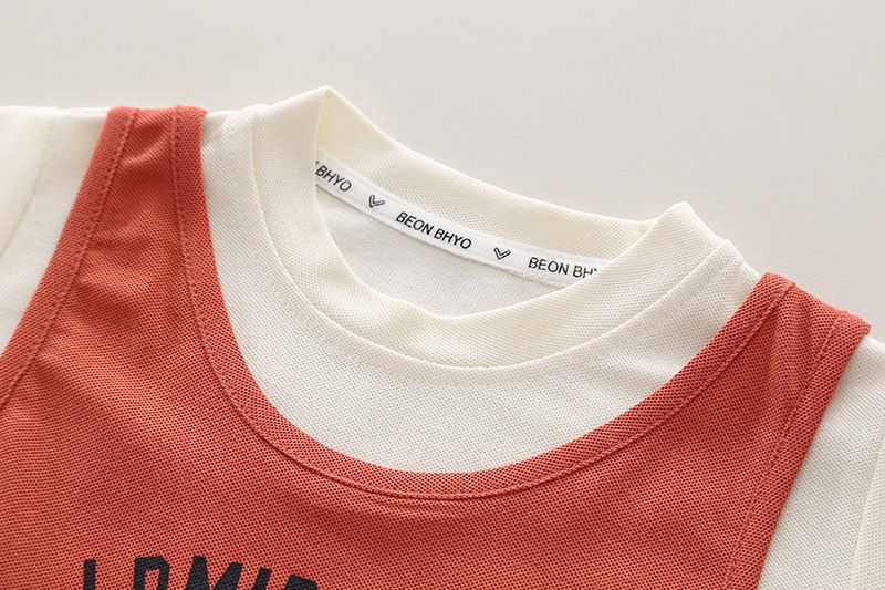 Neu Jungen Kurzarm Brief Weste Zwei stück Shorts Set für Kinder 0-5 Jahre Alt Sommer Tragen_voghion.com