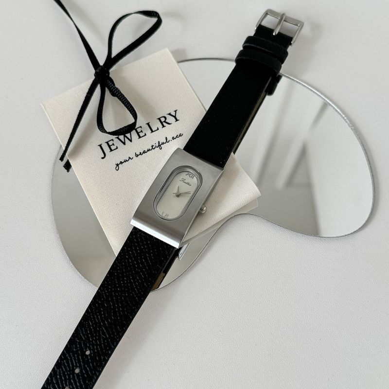 Orologio da donna Scottie rettangolare in metallo, stile minimalista, in vera pelle, casual, 9730_voghion.com