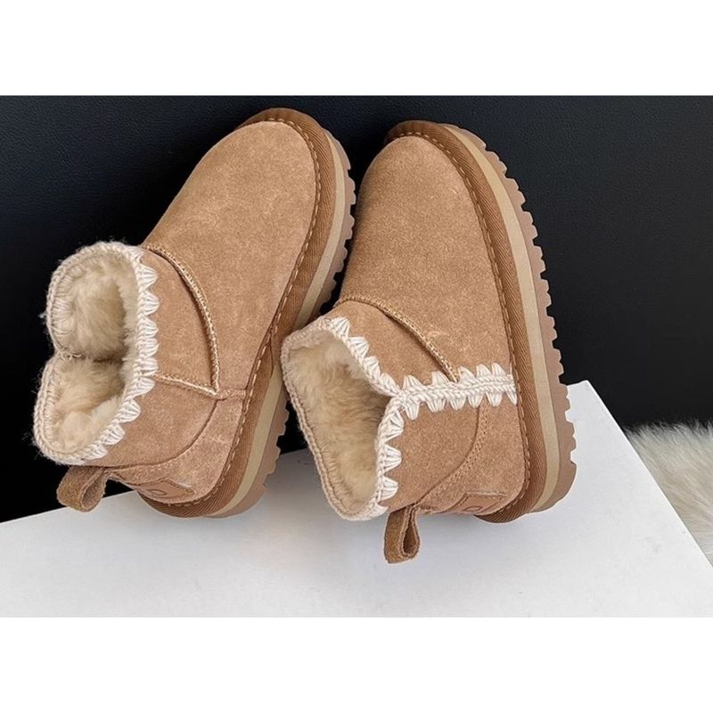 Stivali da neve corti in pile per bambini in stile coreano, comodi, invernali, in cotone, per ragazzi e ragazze_voghion.com