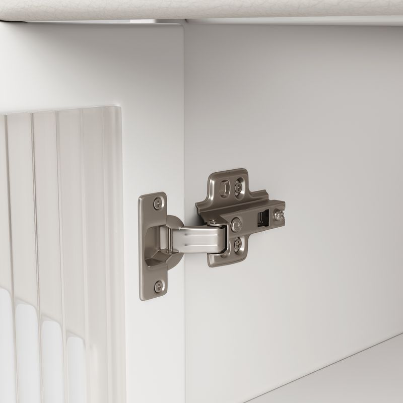 Küchenschrank Weiß 100x90,5cm Mit Glastüren, Credenza Für Küche & Wohnzimmer_voghion.com