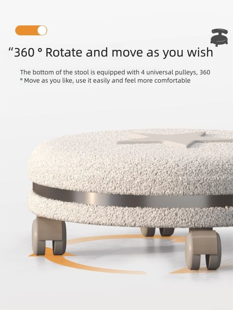 Household Swivel Low Grouting And Manicure, Universal Wheel Small For Kids, Baby Walking, Rotating Lamb Wool Shoe_voghion.com