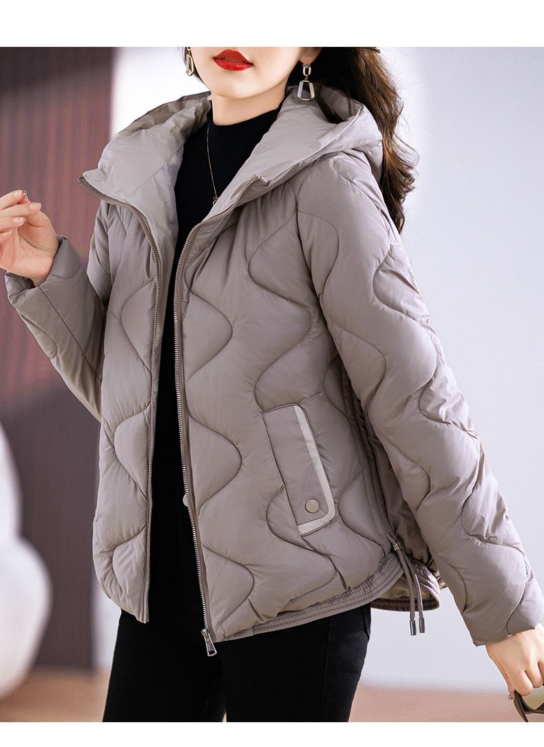Doudoune courte brillante pour femme, manteau d'hiver léger à capuche, vêtements d'extérieur matelassés à la mode, gilet zippé coupe slim_voghion.com