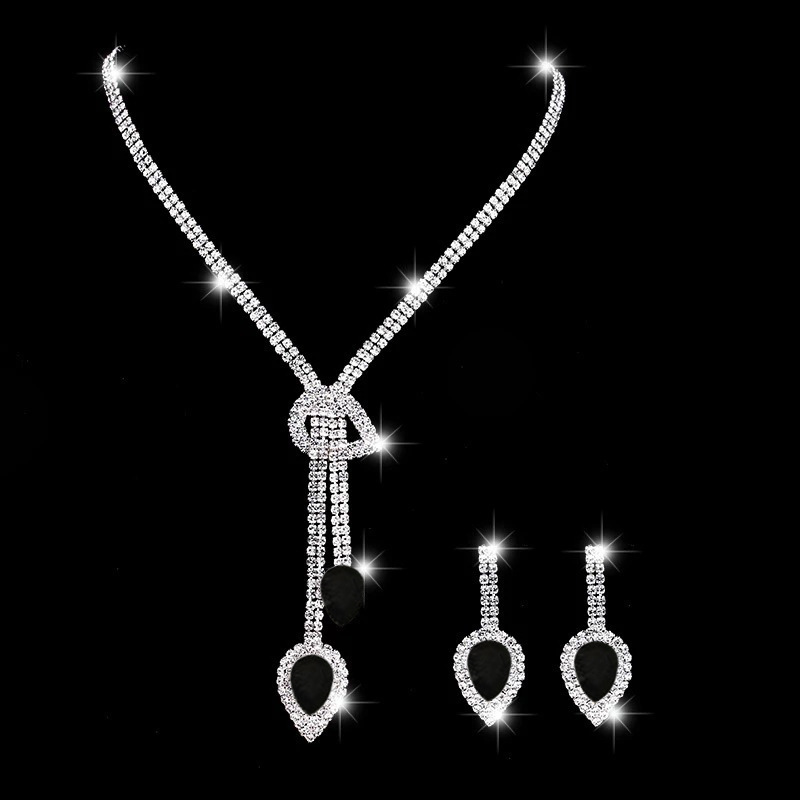 set di gioielli da sposa, orecchini con nappe, collana pendente, borsa da sera in raso con diamanti da donna, set di tre pezzi per borse da festa da donna_voghion.com