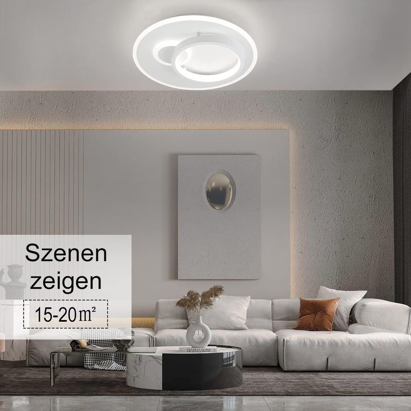 Glitzerlife Deckenlampe Led Deckenleuchte Wohnzimmer - Dimmbar Mit Fernbedienung Schlafzimmerlampe Modern Design Wohnzimmerlampe Für Arbeitszimmer Jugendzimmer_voghion.com