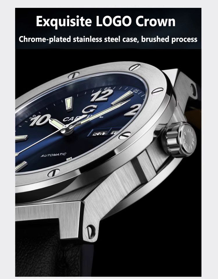 CARNIVAL Reloj Automático para Hombre, Movimiento Miyota Japonés, Reloj de Pulsera Mecánico, Resistente al Agua, Correa de Cuero de Alta Calidad, Reloj para Hombre_voghion.com