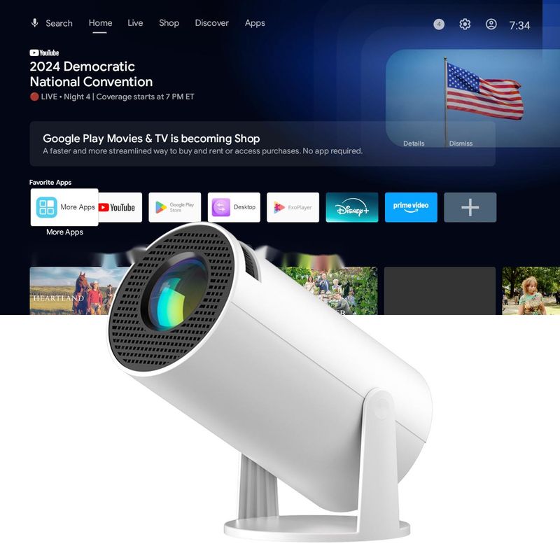 ATV Interface 950S Cannon Barrel Speaker 4K HD Bedroom Wall Projection 3D Home Theater Projector_voghion.com