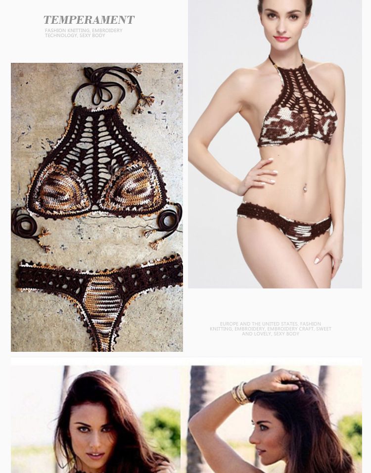 Women's Split Swimsuit Halter Neck Two Piece Set_voghion.com