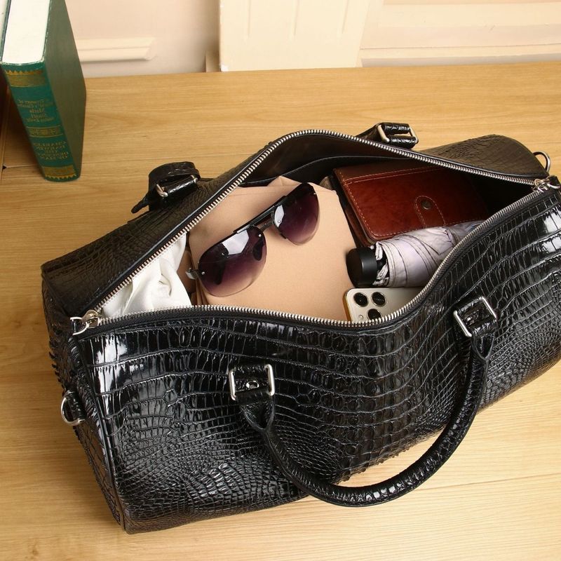 Nuovo modello di pancia di coccodrillo, grande capacità, borsa da viaggio a tracolla singola da uomo alla moda_voghion.com