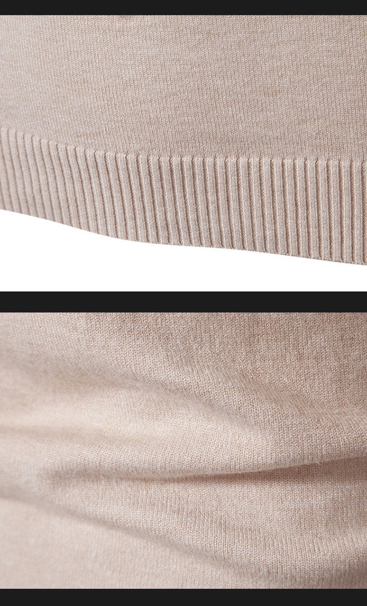 2023 autumn and winter foreign trade men's turtleneck sweater men's Korean version slim solid color pullover bottoming sweater_voghion.com
