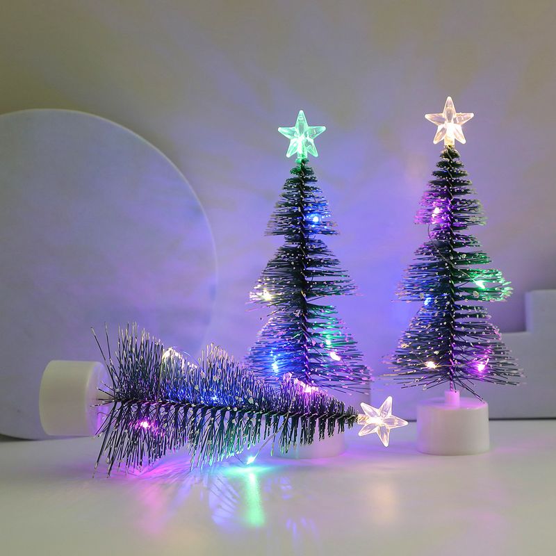 Mini Tabletop Christmas Tree With Warm White Lights, Decorative Holiday Centerpiece For Home, Office, And Festive Decor_voghion.com