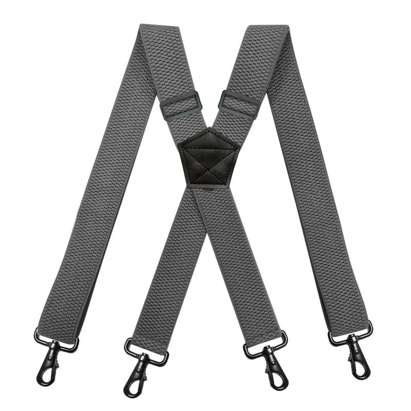 VOOTHOST Erkek Ağır Hizmet Tipi İş Askıları 3,8 cm Genişliğinde X Şeklinde 4 Döner Kancalı Ayarlanabilir Elastik Biker Snowboard Pantolon Askıları F0211_voghion.com