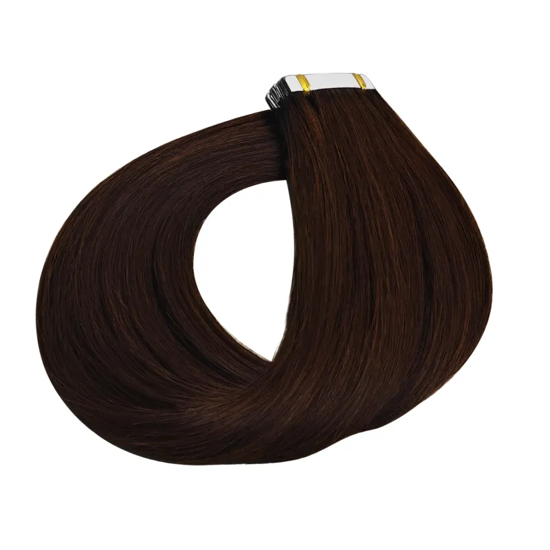 Tape In Human Hair Extensions 16-26 Inch Straight Natural Black 100% Remy Skin Weft Adhesive Glue On For Salon High Quality_voghion.com