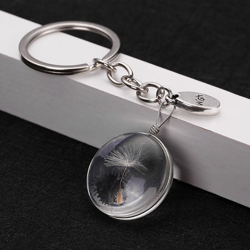 Dandelion pendant embossed keychain Mother's Day gift_voghion.com