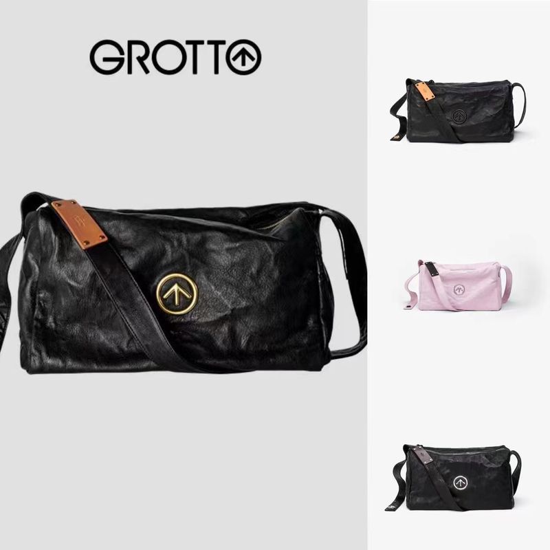 GROTTO Borsa a tracolla unisex nera media piccola mini grande capacità, unisex ..._voghion.com