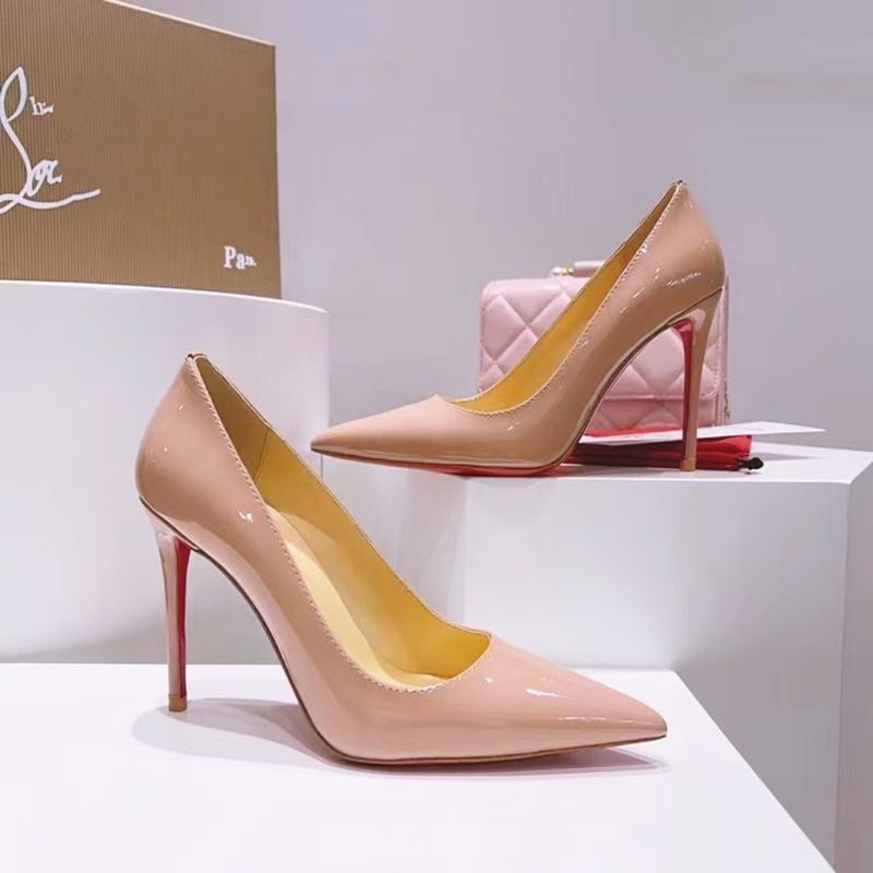 Sexy High mit rotem High-End-Gefühl, spitzer weicher Leder-Seitensohle, flachem Lackleder und schmalen Absätzen für Damen_voghion.com